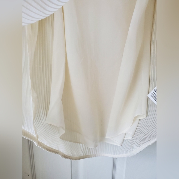 Polo by Ralph Lauren Cream Lace Trim Chiffon Blouse Size Small - Picture 8 of 10